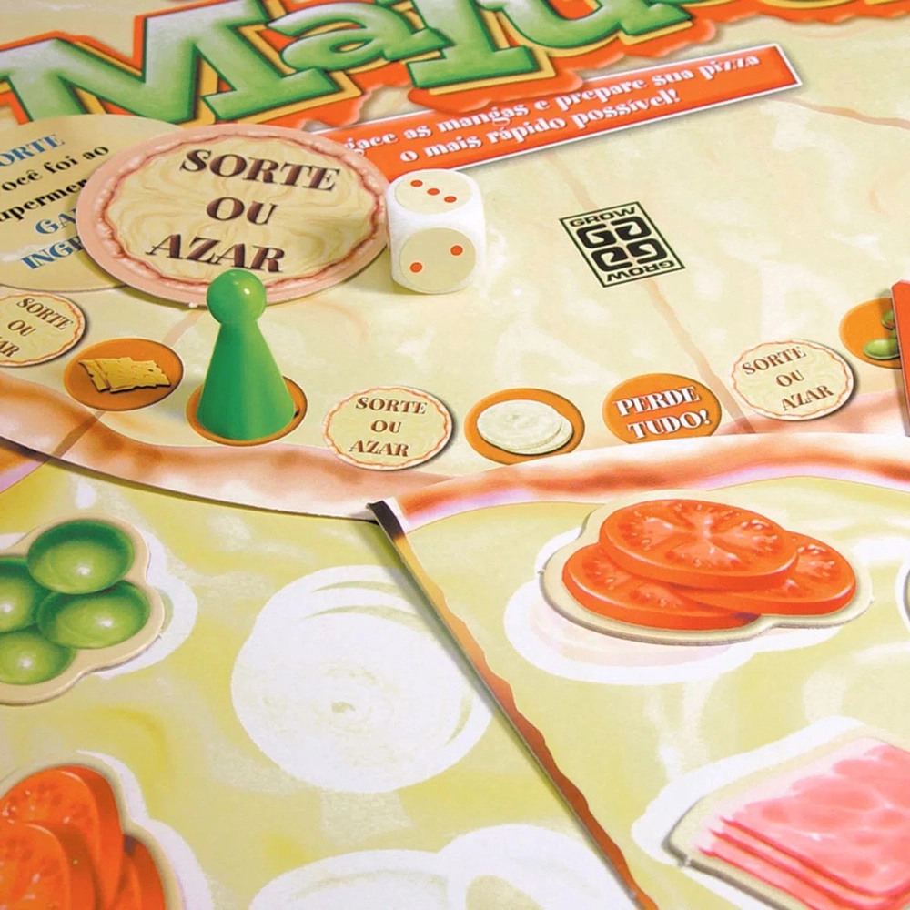 Jogo de Tabuleiro Ação Brinquedo Pizzaria Maluca Comida Pizza Grow