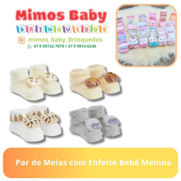 Meia com enfeite - Menina - Sortido