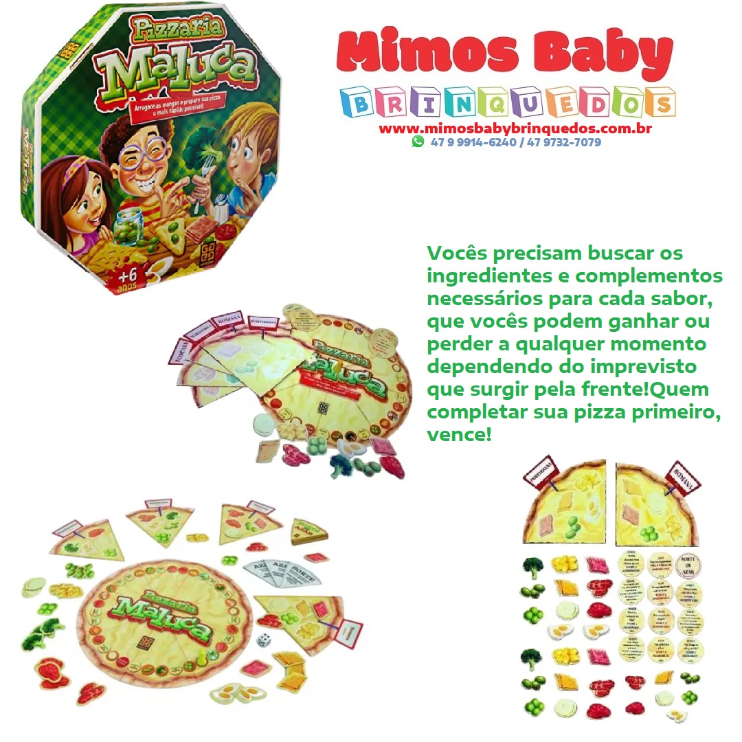 Jogo Pizzaria Maluca Jogo de Tabuleiro Brinquedo Educativo de