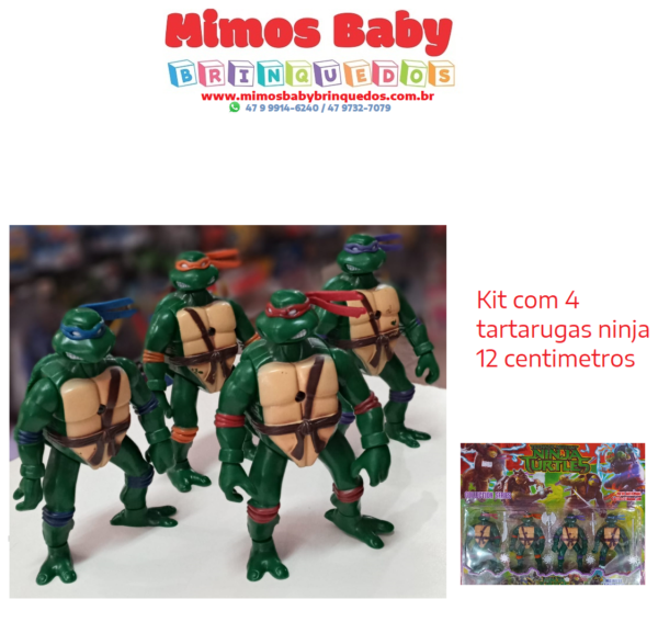 Kit com 4 Tartarugas Ninja - 12 centimetros
