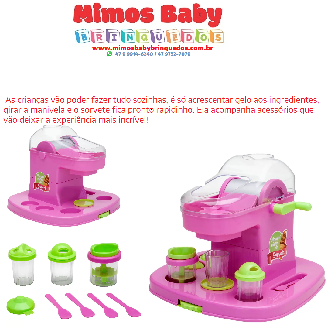 Kit Sorvetinho Com 5 Peças Brinquedo Cozinha Montar Sorvete