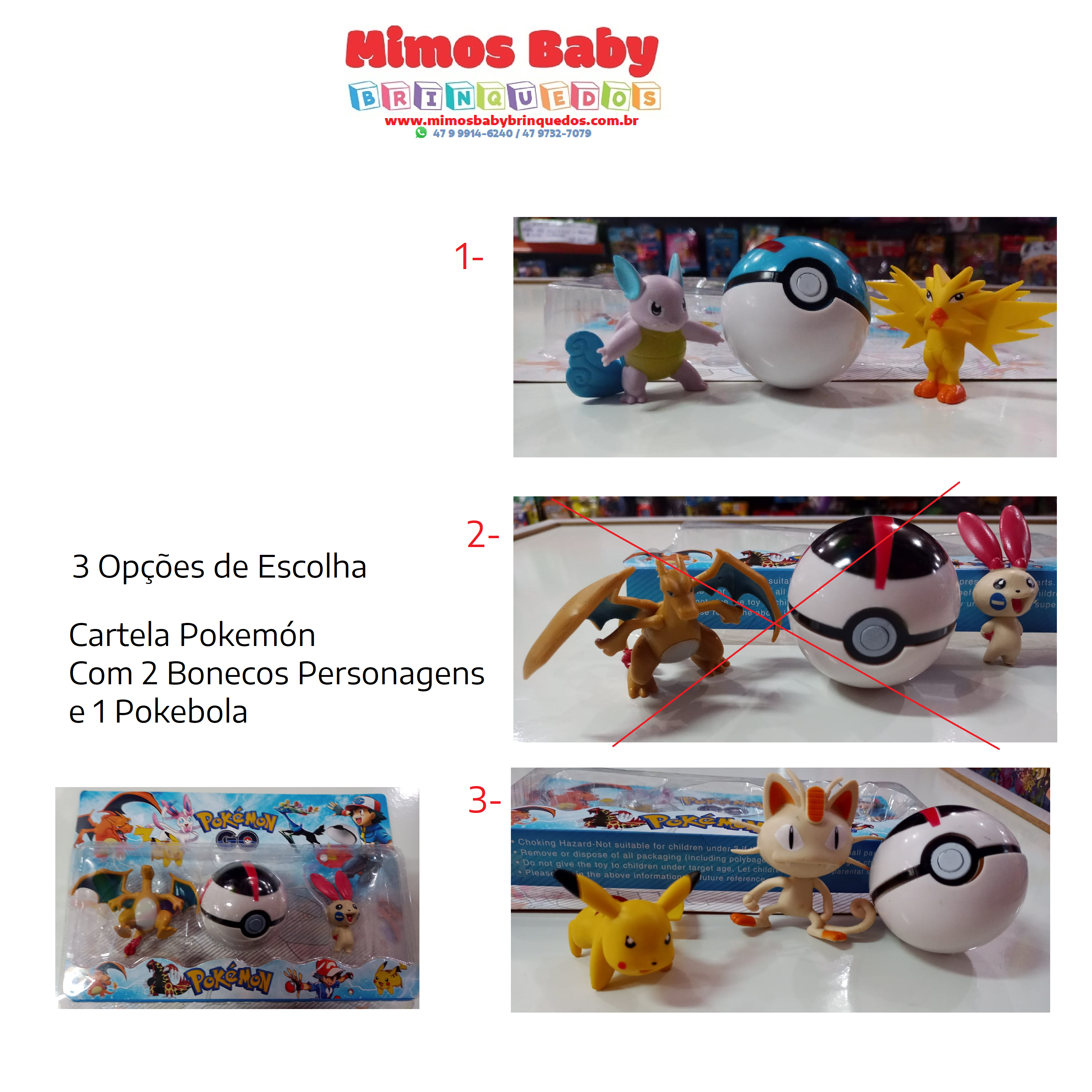 1 Pokebola Pokemon Brinquedo + 10 Bonecos Infantil