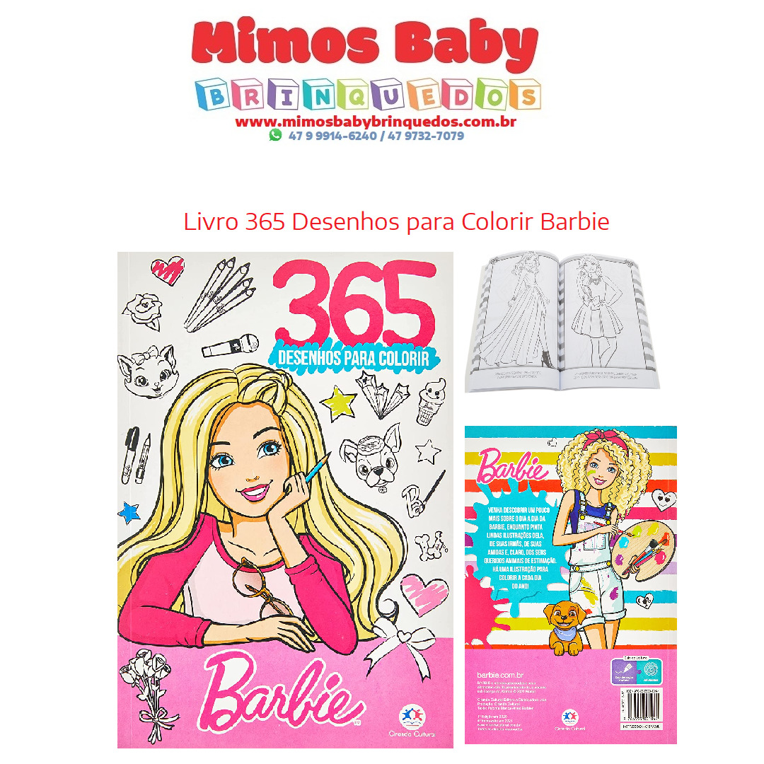 Livro 365 Desenhos Colorir Infantil Boneca Barbie Menina - Papelaria de  Brinquedo - Brinquedo Pedagógico e Papelaria