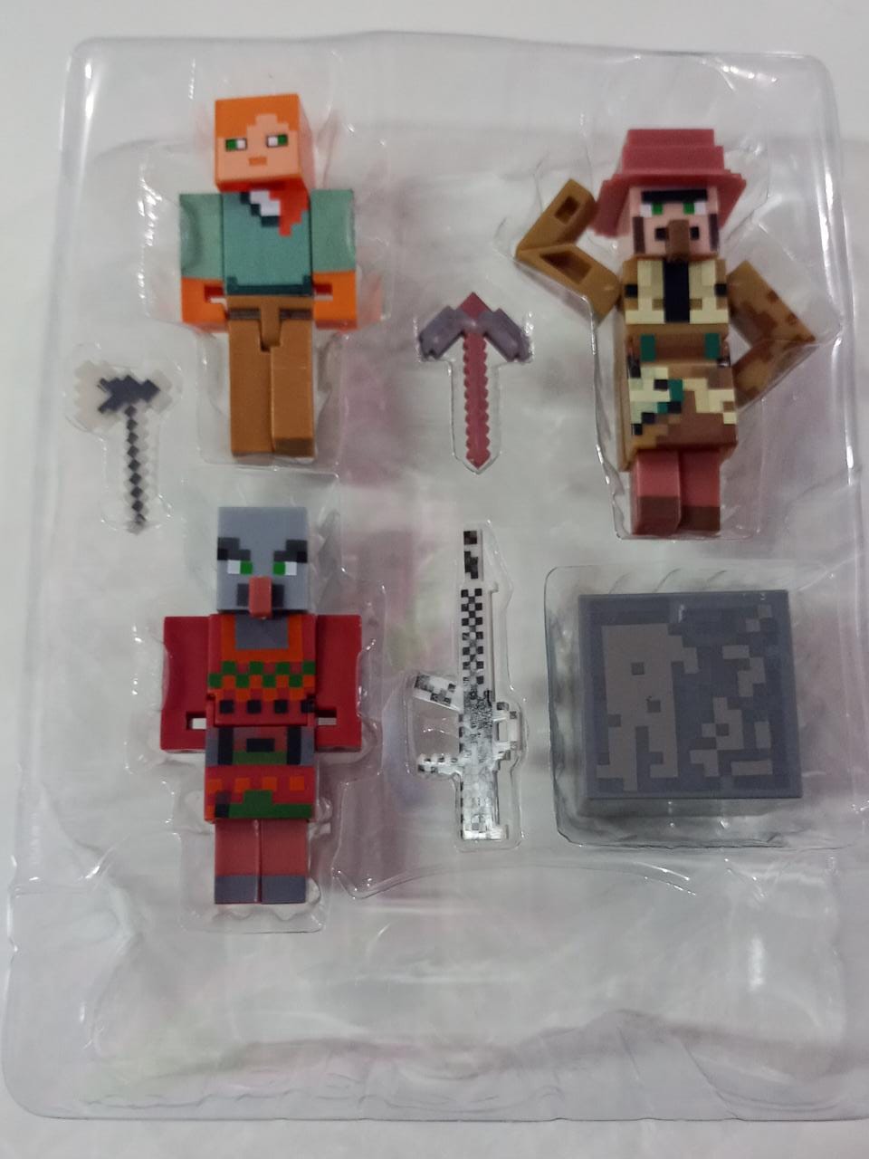 Kit Com 6 Bonecos Minecraft Estilo Coleção E Acessórios Brinquedo