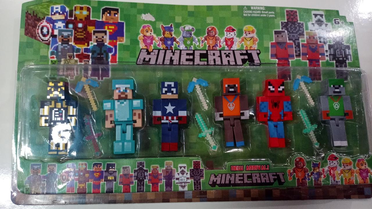 Bonecos Personagens Minecraft Cartela com 9 itens – Maior Loja de  Brinquedos da Região