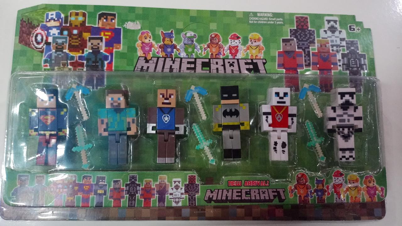 Kit Cartelado Minecraft Bonecos Herois Vingadores Patrulha - SM