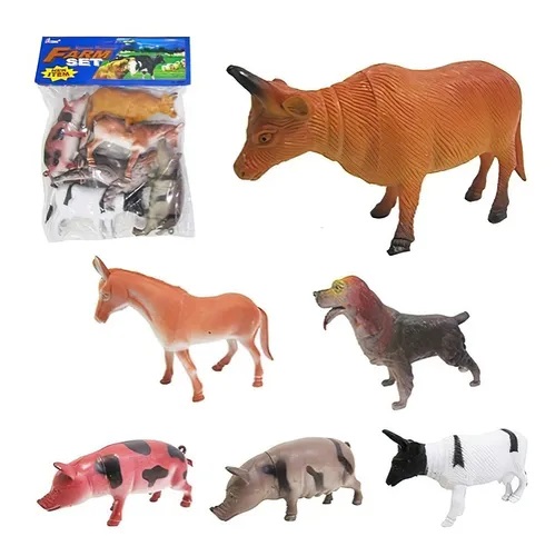 Kit Caminhão Trator Bois Animais Fazenda Brinquedo Infantil