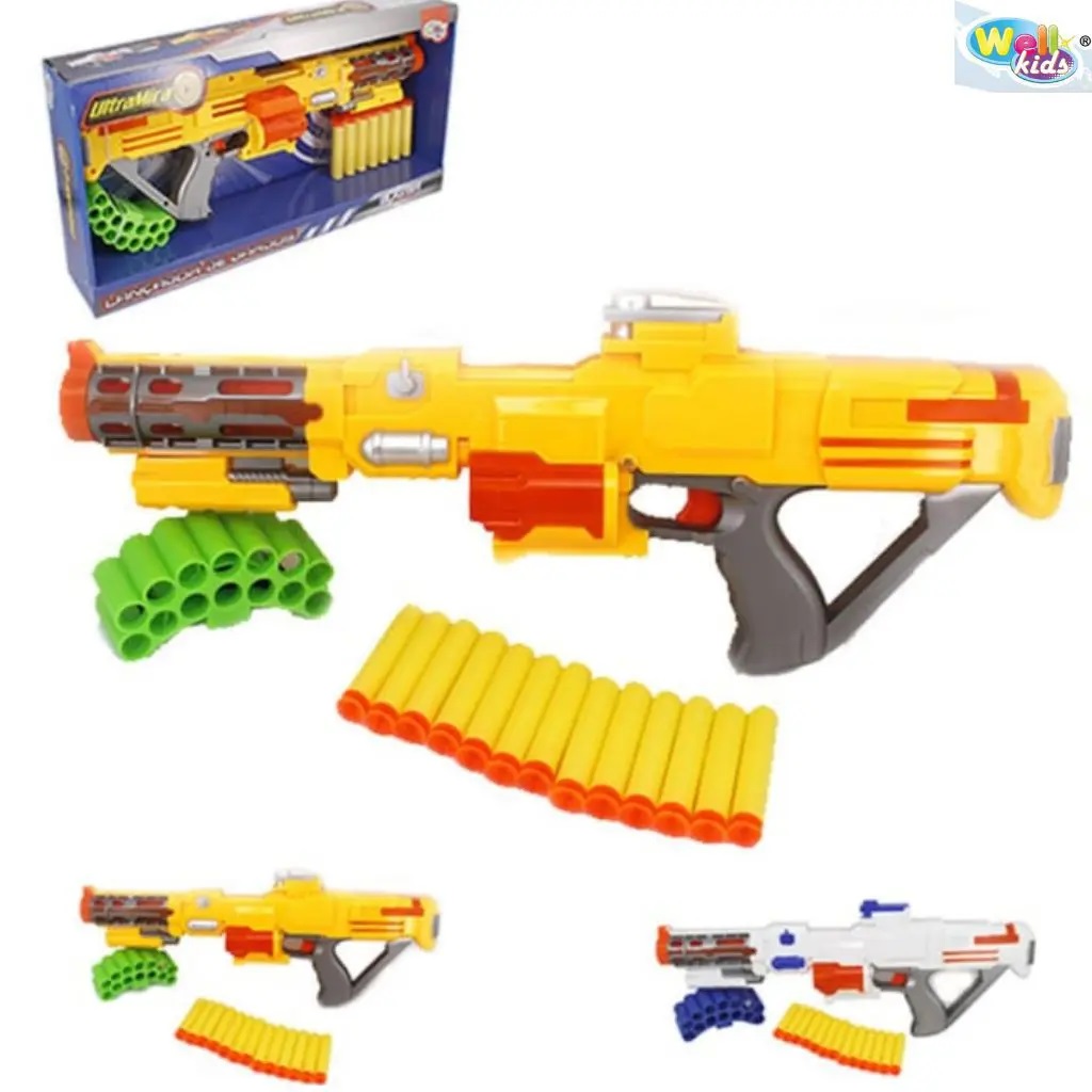 Lançador Brinquedo Tipo Nerf Metralhadora Infantil Luz E Som