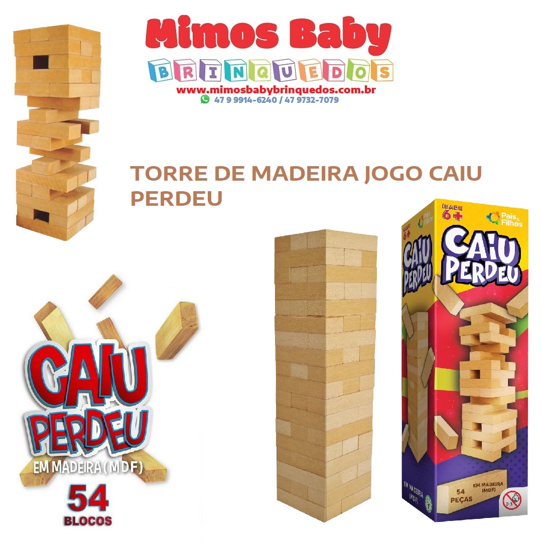 Jogo Infantil Caiu Perdeu Brinquedo De Madeira 6 Anos