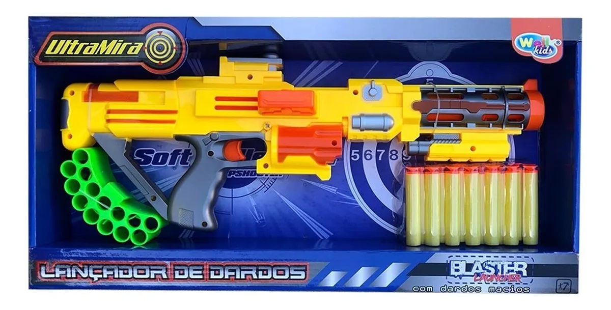 Brinquedo Infantil Estilo Nerf Pistola Com Mira Lançadora De