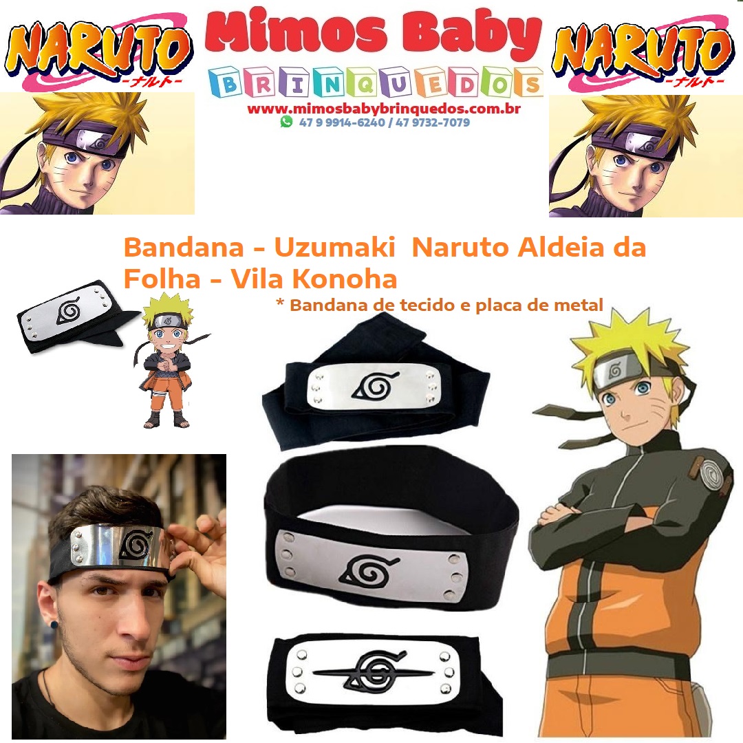 Bandana Anime Naruto Uzumaki Aldeia da Folha Vila Konoha Cosplay - Naruto  Shippuden