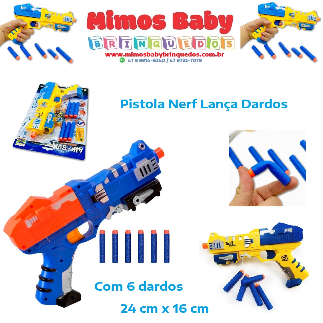 Pistola / Arma tipo Nerf Lança Dardos Well kids
