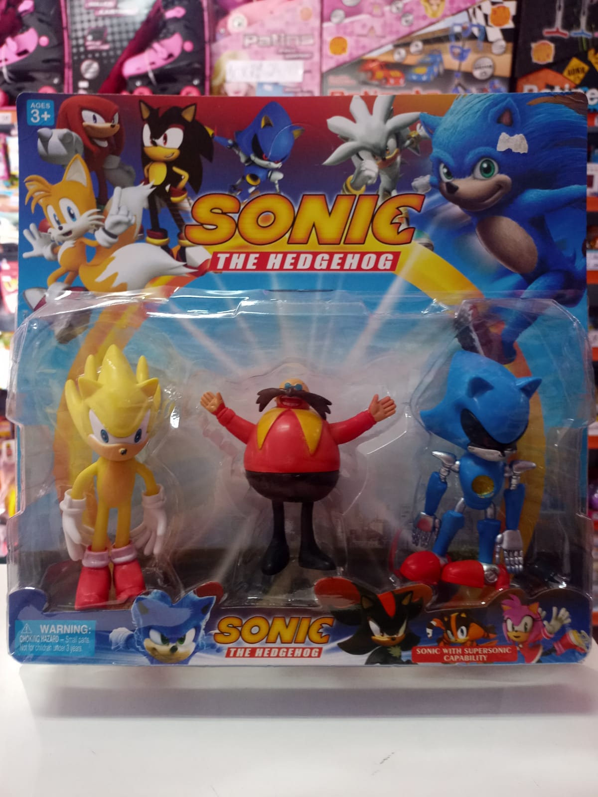 Kit Cartelado 6 Bonecos Sonic Não Articulado