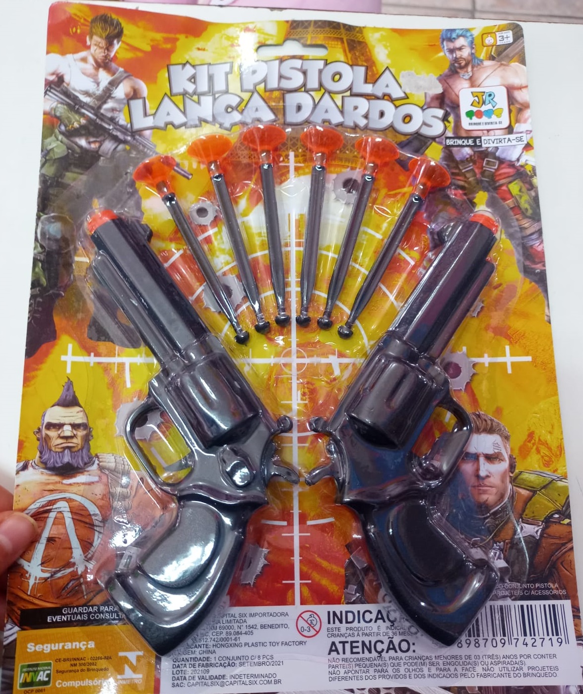 Pack 2 pistolas de brinquedo c/dardos