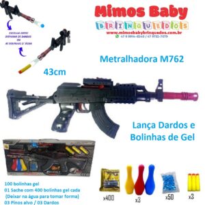 Metralhadora - Rifle - M762 Lança Nerf e Bolinha gel