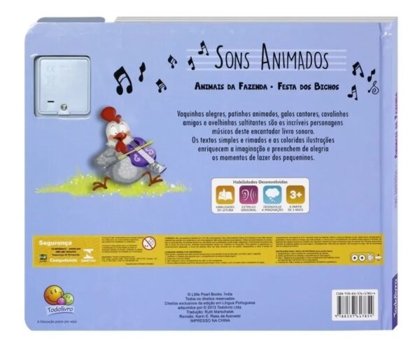 Livro - Livro Sonoro Animais da Fazenda TODOLIVRO - Com Som - Capa e Paginas Duras - Musical - Image 5