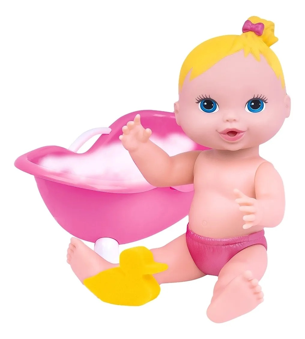 Boneca Bebê Reborn New Born Banho vem com ducha Divertoys - Babu Brinquedos