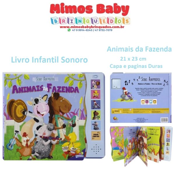 Livro - Livro Sonoro Animais da Fazenda TODOLIVRO - Com Som - Capa e Paginas Duras - Musical