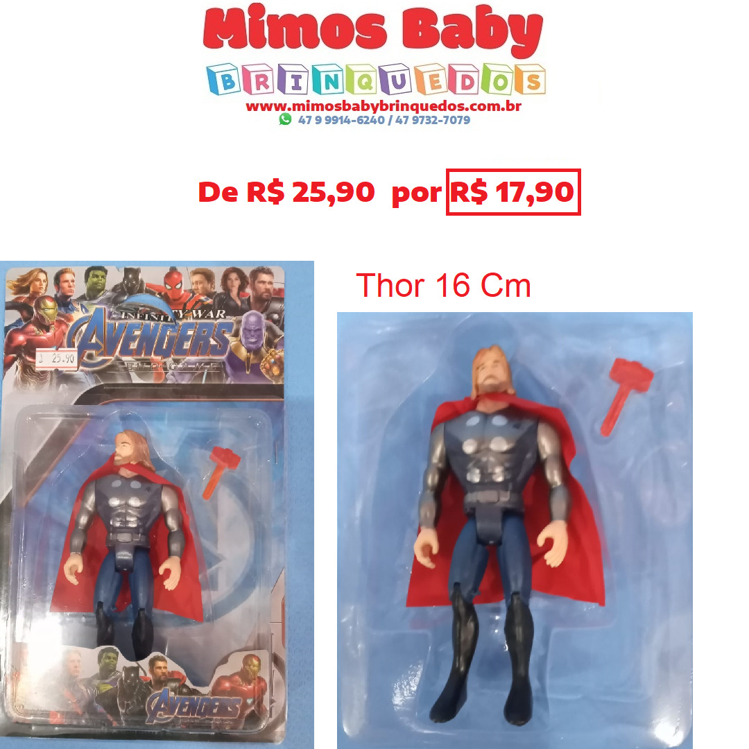 Boneco Antigo do Thor medindo 14 cm de altura