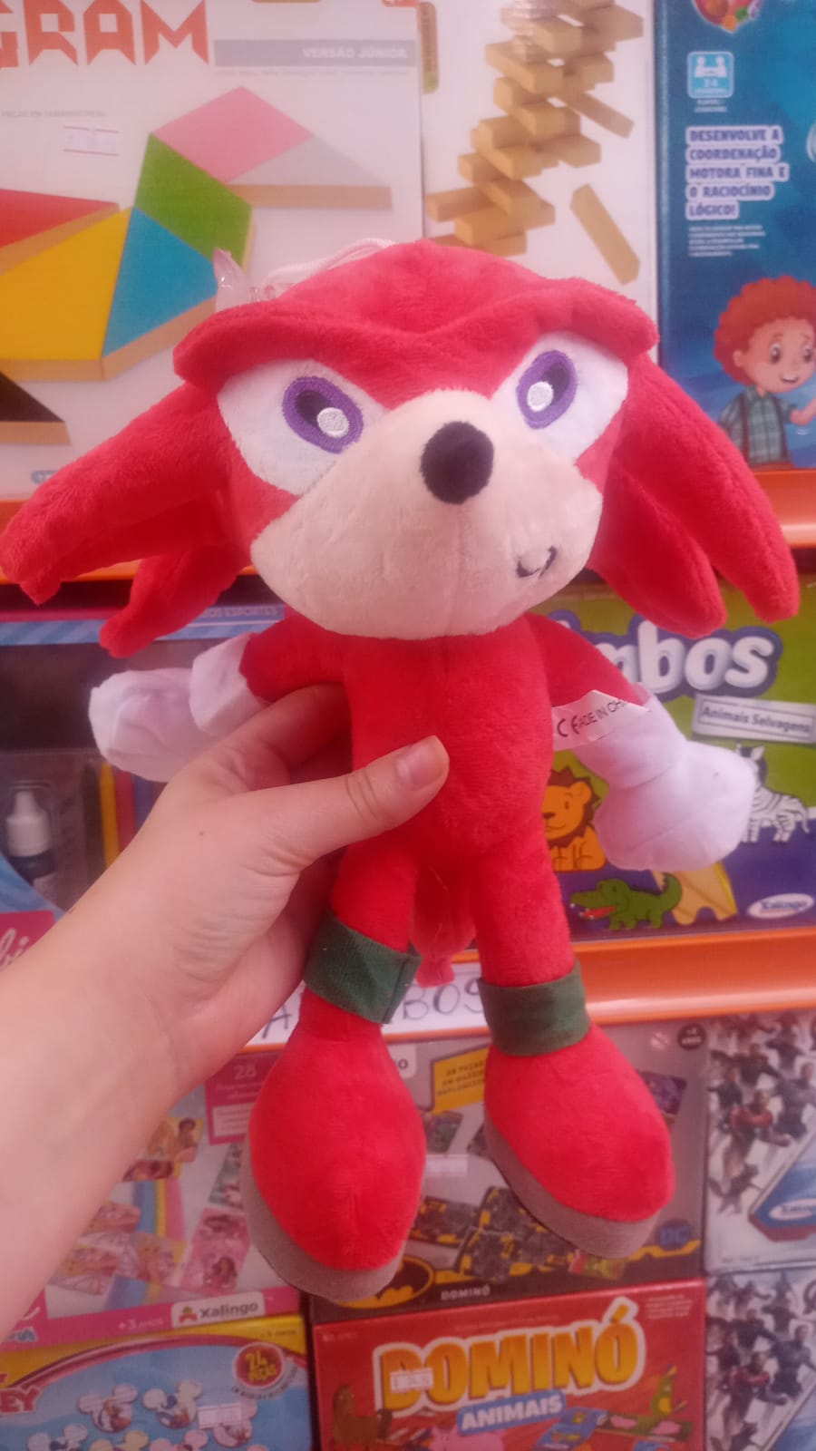 Knuckles the Echidna - Personagem do Sonic em Pelúcia - 28 Centímetros