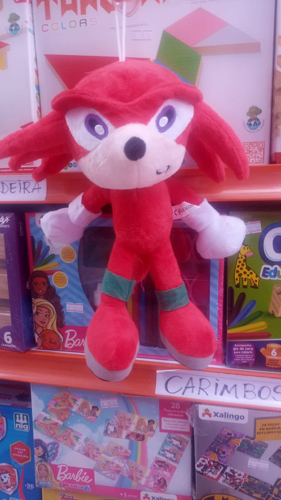 Knuckles the Echidna - Personagem do Sonic em Pelúcia - 28 Centímetros