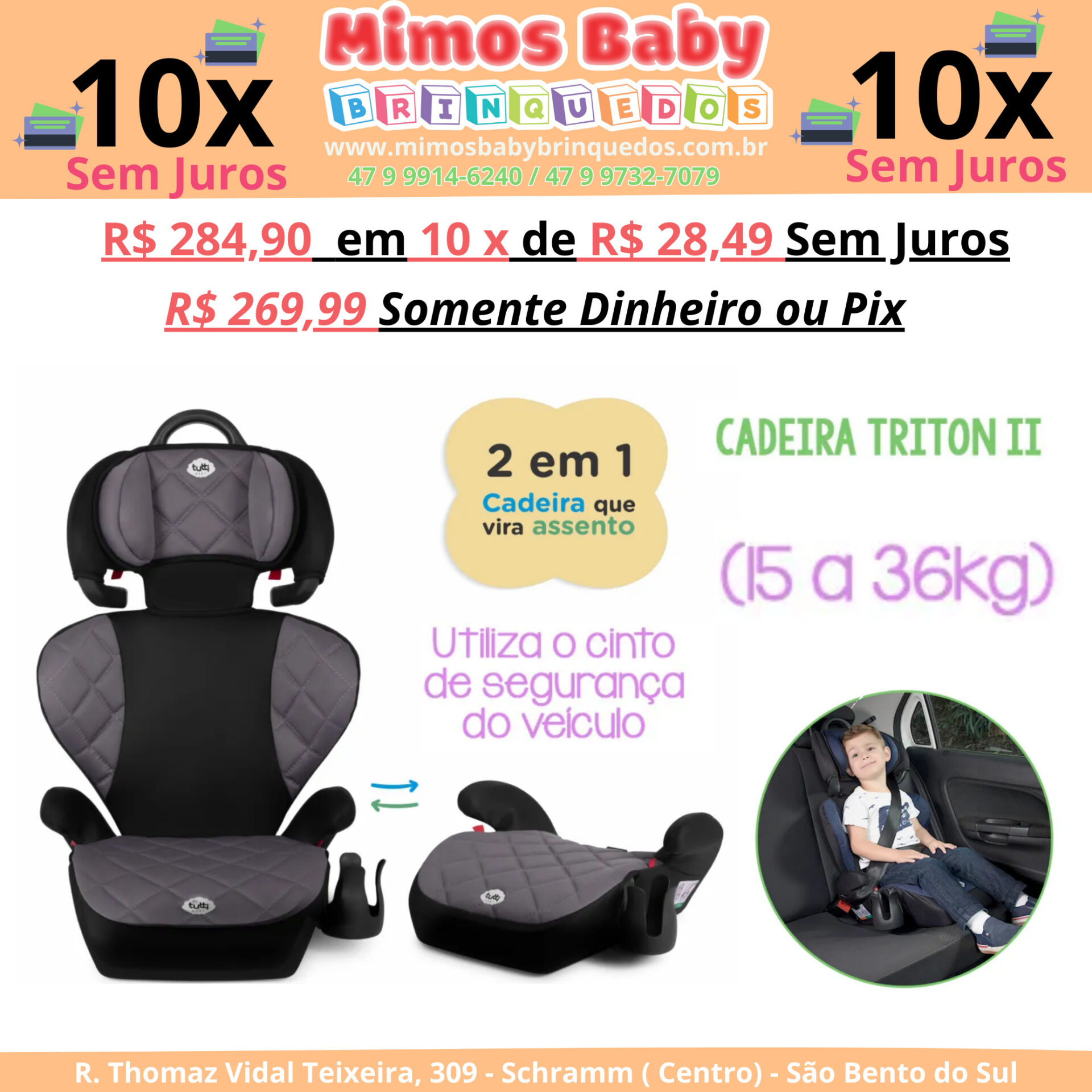 Cadeira Infantil Para Carro Cadeirinha Bebê 5 Pontos - Tutti Baby