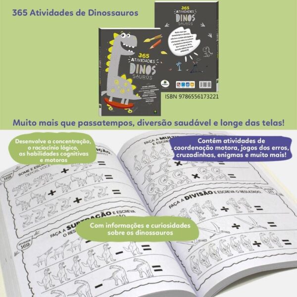 365 Atividades de Dinossauros  – Livro de colorir - Image 8