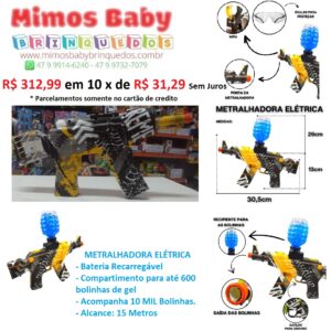 Metralhadora - Rifle - M762 Lança Nerf e Bolinha gel