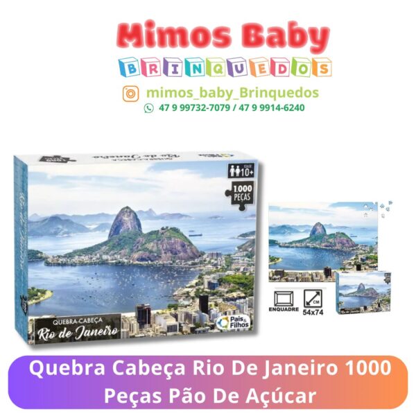 Quebra Cabeça Rio De Janeiro 1000 Peças Pão De Açúcar