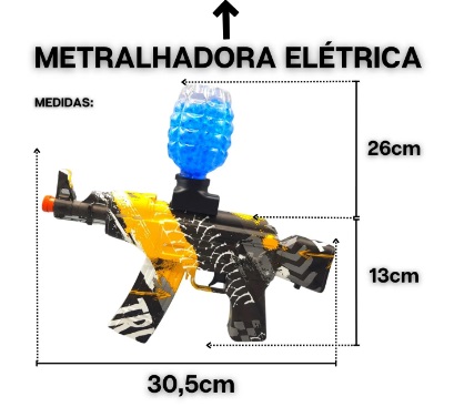 Metralhadora - Rifle - M762 Lança Nerf e Bolinha gel