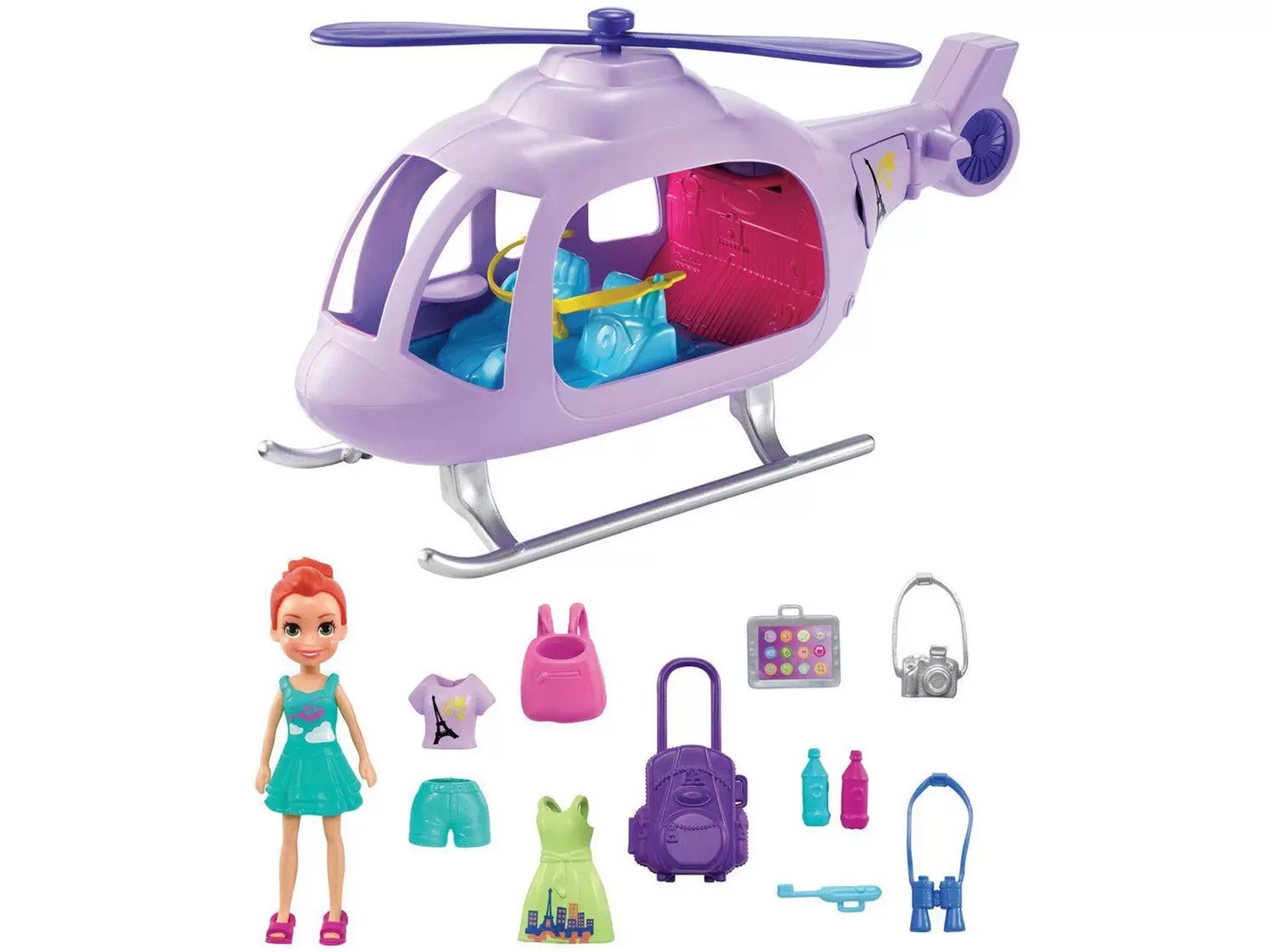 Balloon Kids - Polly Pocket Helicóptero de Aventura - com Acessórios -  Mattel Todo mundo sabe que o desenho da Polly é o queridinho das crianças,  e sabendo disso a Mattel trouxe