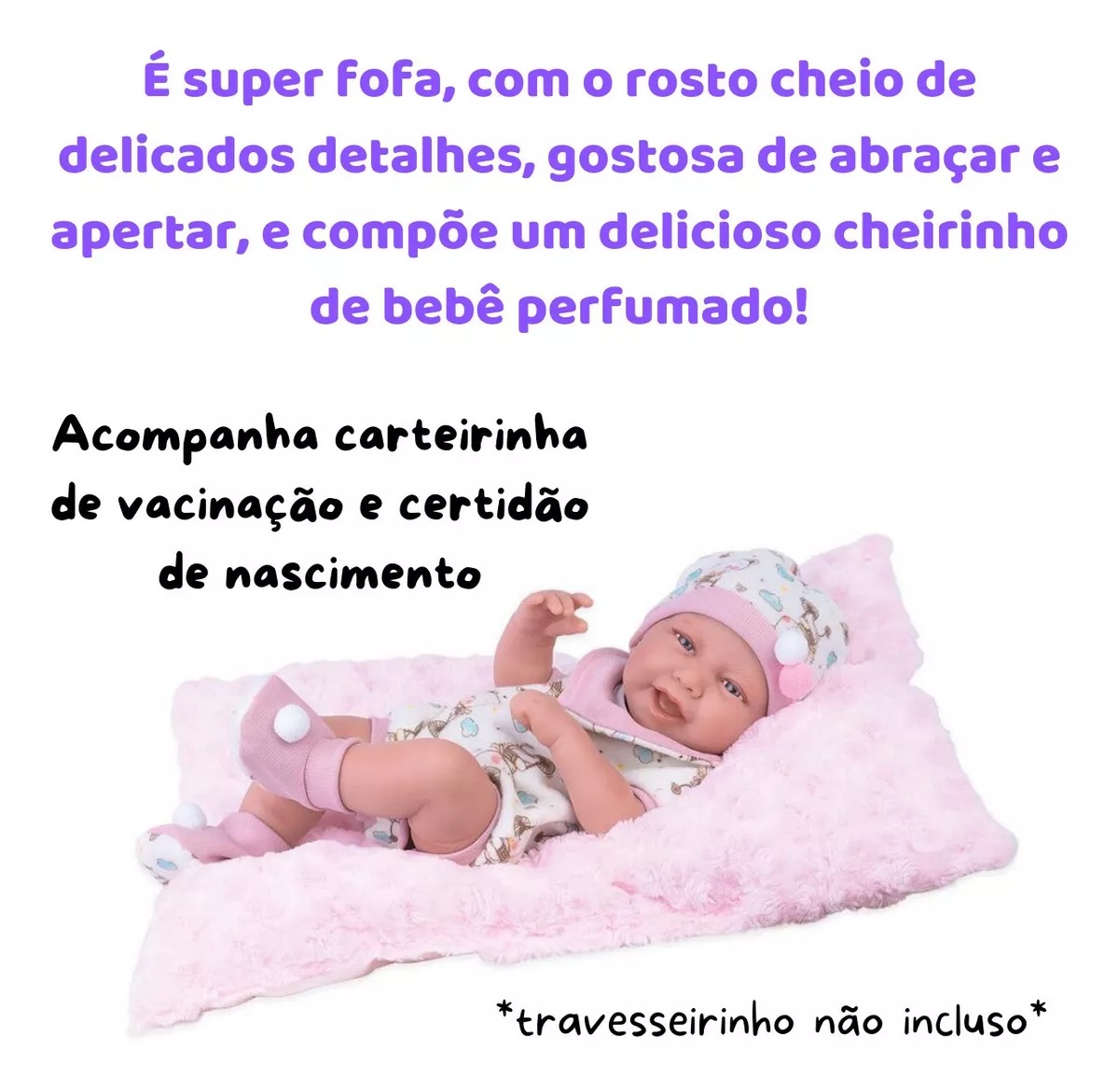 Boneca Reborn - Anny Doll Baby - Bailarina - 42cm - Cotiplás