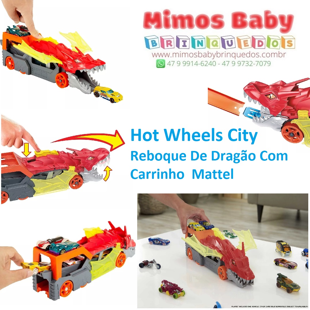 Pista Hot Wheels City Reboque Do Dragão Com Carrinho Mattel