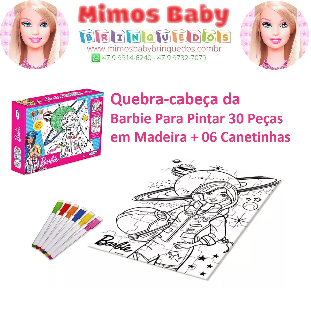 BRINQUEDO QUEBRA CABECA XALINGO BARBIE PARA COLORIR