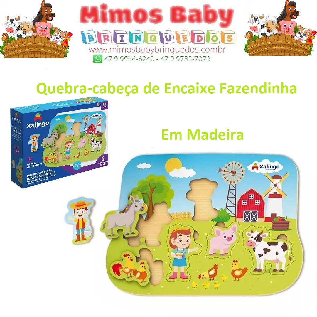 brinquedos blocos de encaixes super fazendinha 45 pecas em madeira