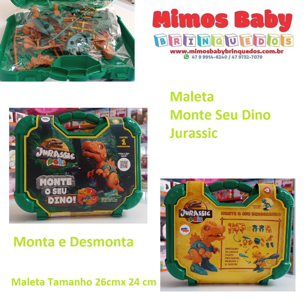 Maleta Monte Seu Dino Jurassic Montar Dinossauro Brinquedo