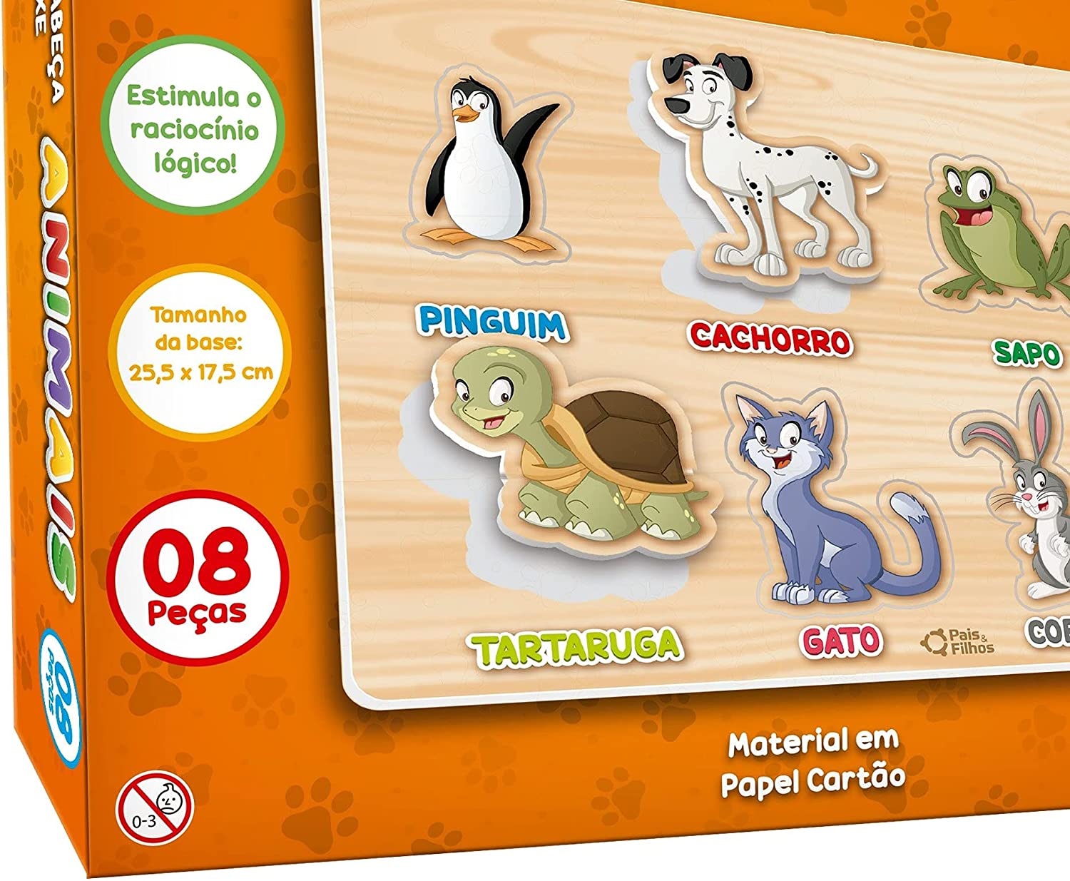 Jogo de quebra-cabeça infantil de natal com bebês de animais.