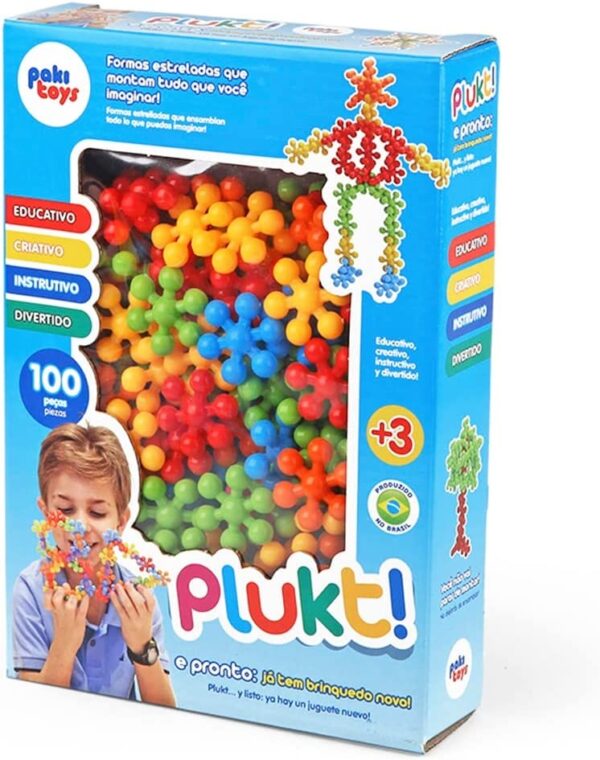 Brinquedo De Montar E Encaixe Educativo Criativo Plukt 100 Peças - Image 6