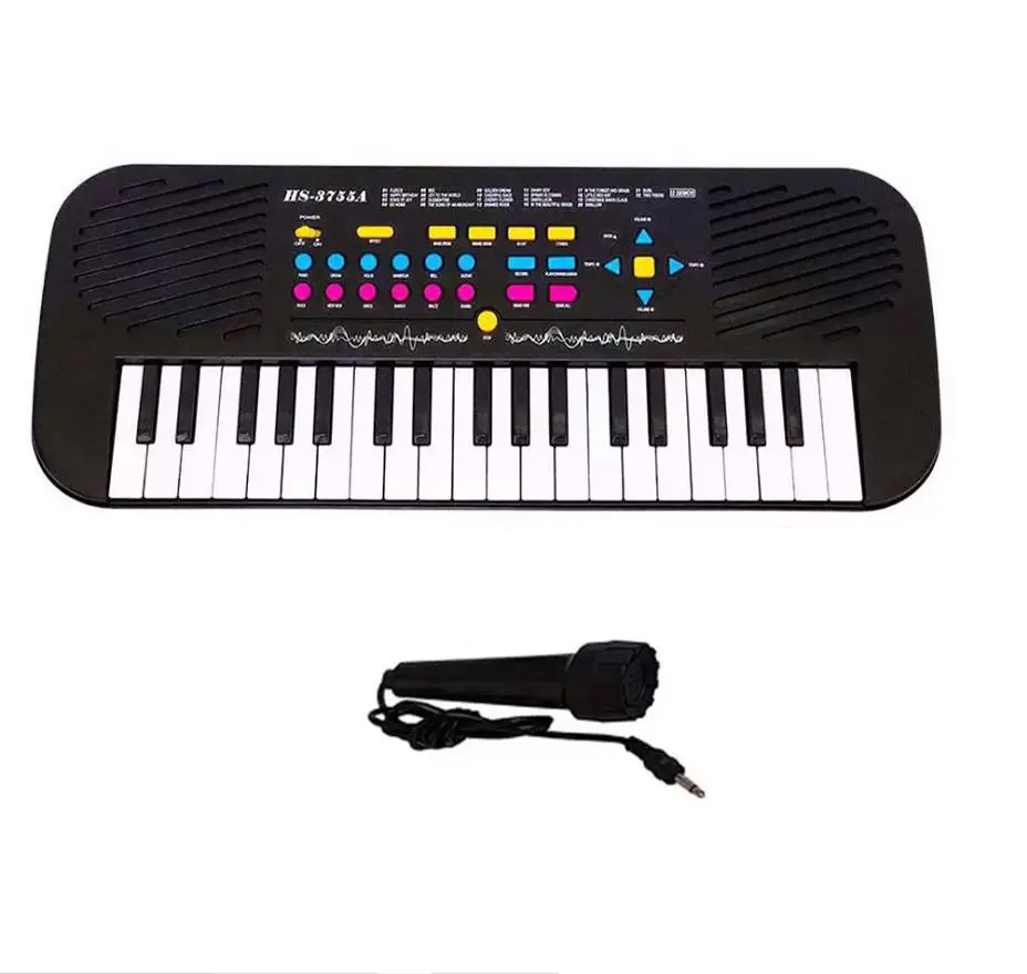 Teclado Musical E Microfone Brinquedo Infantil Branco Dmtoys