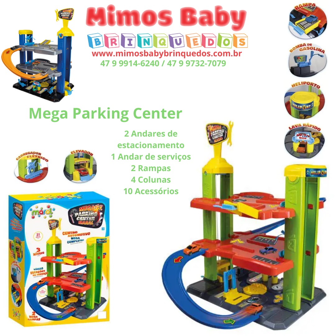 Pista de Carrinhos Mega Parking Center Colorido - Maral