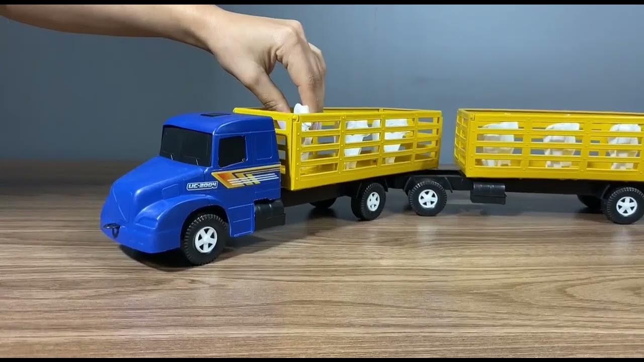 Caminhão Roda Livre - Super Bitrem - Carga Viva - Azul - Usual Brinquedos