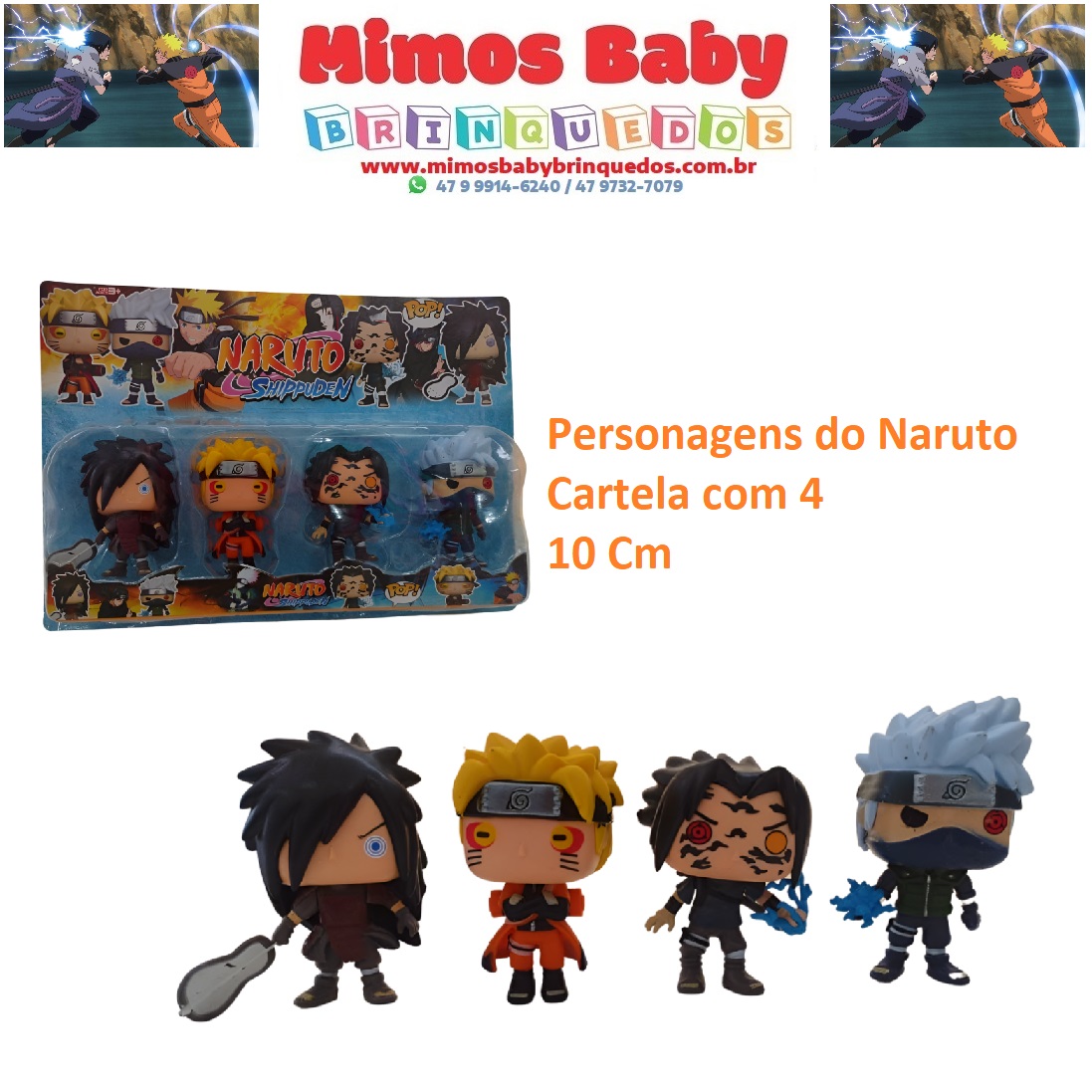 Naruto Shippuden Cartelado Kit completo com 6 bonecos 15 cm em