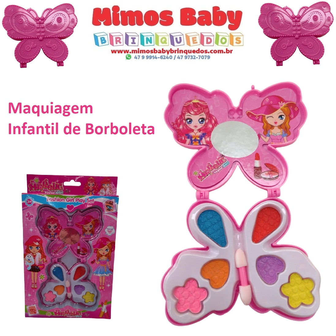 Maquiagem Infantil Para Bonecas Borboleta JR Toys - Bom Preço Magazine