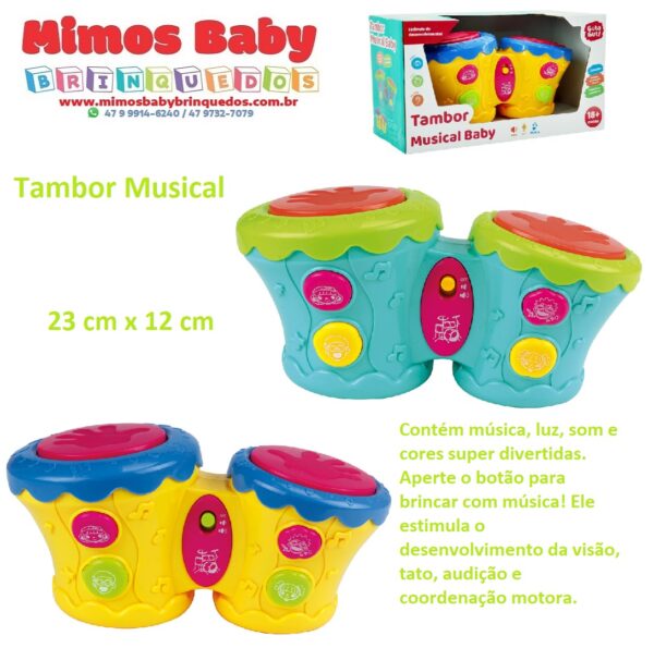 Tambor Musical Baby - 23 cm x 12 cm
