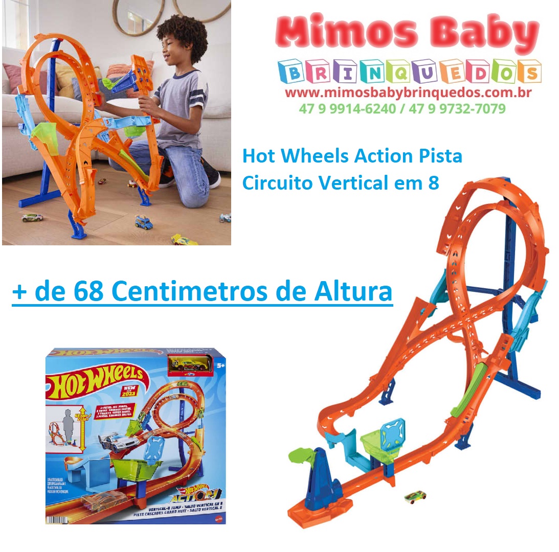 Lançador Pista Hot Wheels Action Vertical Mattel