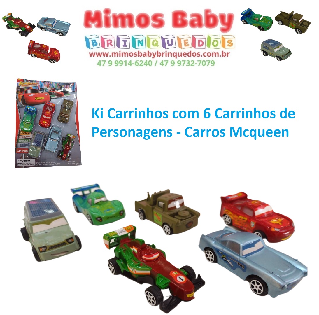 Carrinhos Mcqueen Mattel + Jogo da Memória Carros Disney - Mattel