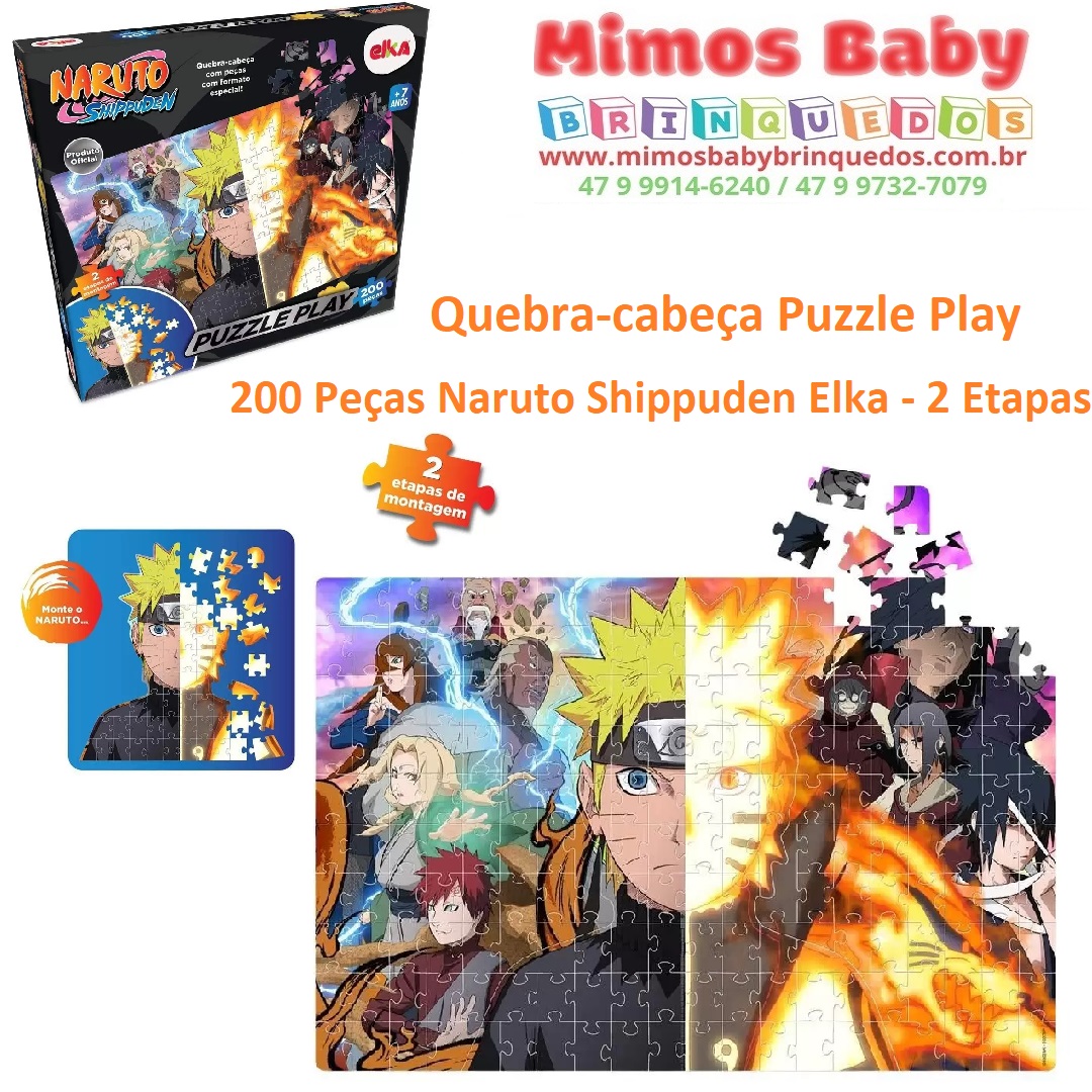 Quebra Cabeça Naruto Shippuden 200 Peças 2 Partes Elka Jogo Puzzle