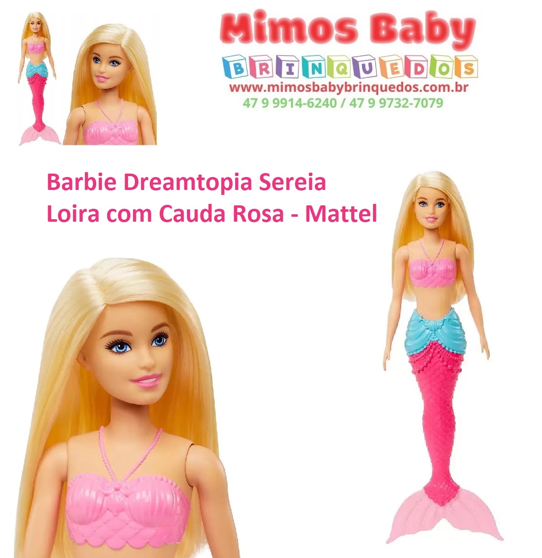 Boneca Articulada - Barbie Dreamtopia - Sereia com Luzes