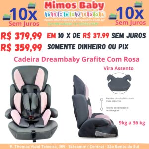 Cadeirinha para Carro Dreambaby Grafite Rosa de 9 a 36 kg - Styl