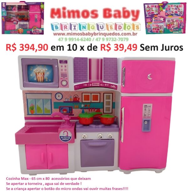 Cozinha Infantil  Completa - Sai Agua - Fala Frases - 65 cm x 80 